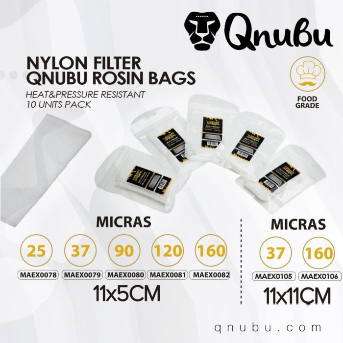 QNUBU ROSIN PRESS MICRONS BAG (11 X 5 CM) 10 kpl paketti